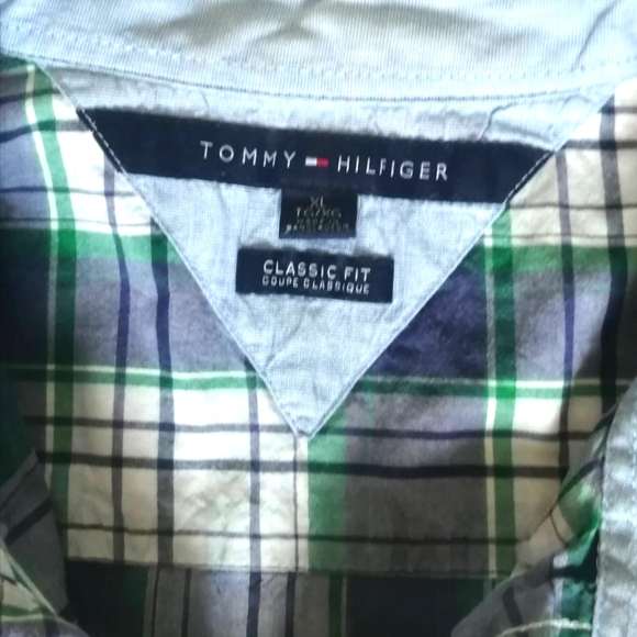 Tommy Hilfiger Men's Short sleeves Plaid Shirt 100% Cotton Size XL - Picture 2 of 4